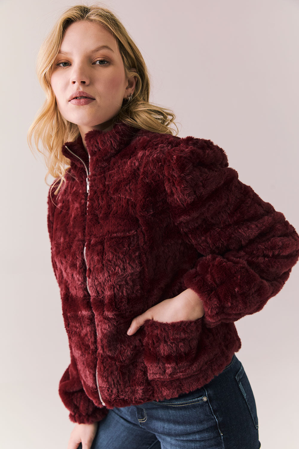 Cabernet Puff Sleeve Jacket Womens chaserbrand