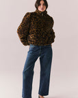 Leopard Puff Sleeve Jacket Womens chaserbrand