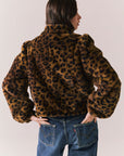 Leopard Puff Sleeve Jacket Womens chaserbrand