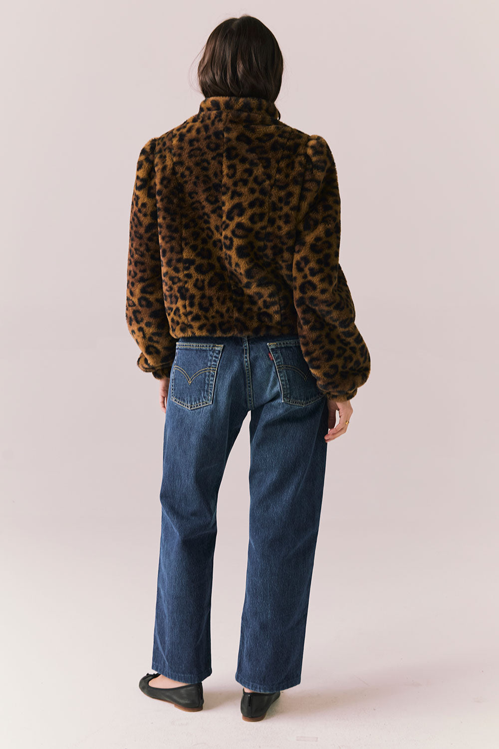 Leopard Puff Sleeve Jacket Womens chaserbrand