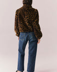 Leopard Puff Sleeve Jacket Womens chaserbrand
