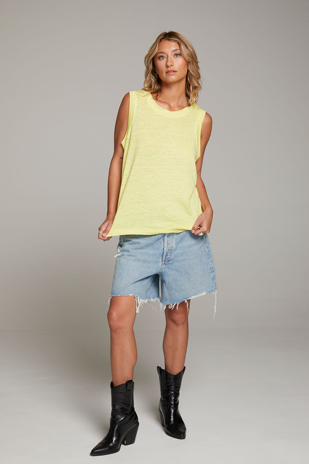 Raw Edge Lemon Muscle Tank WOMENS chaserbrand