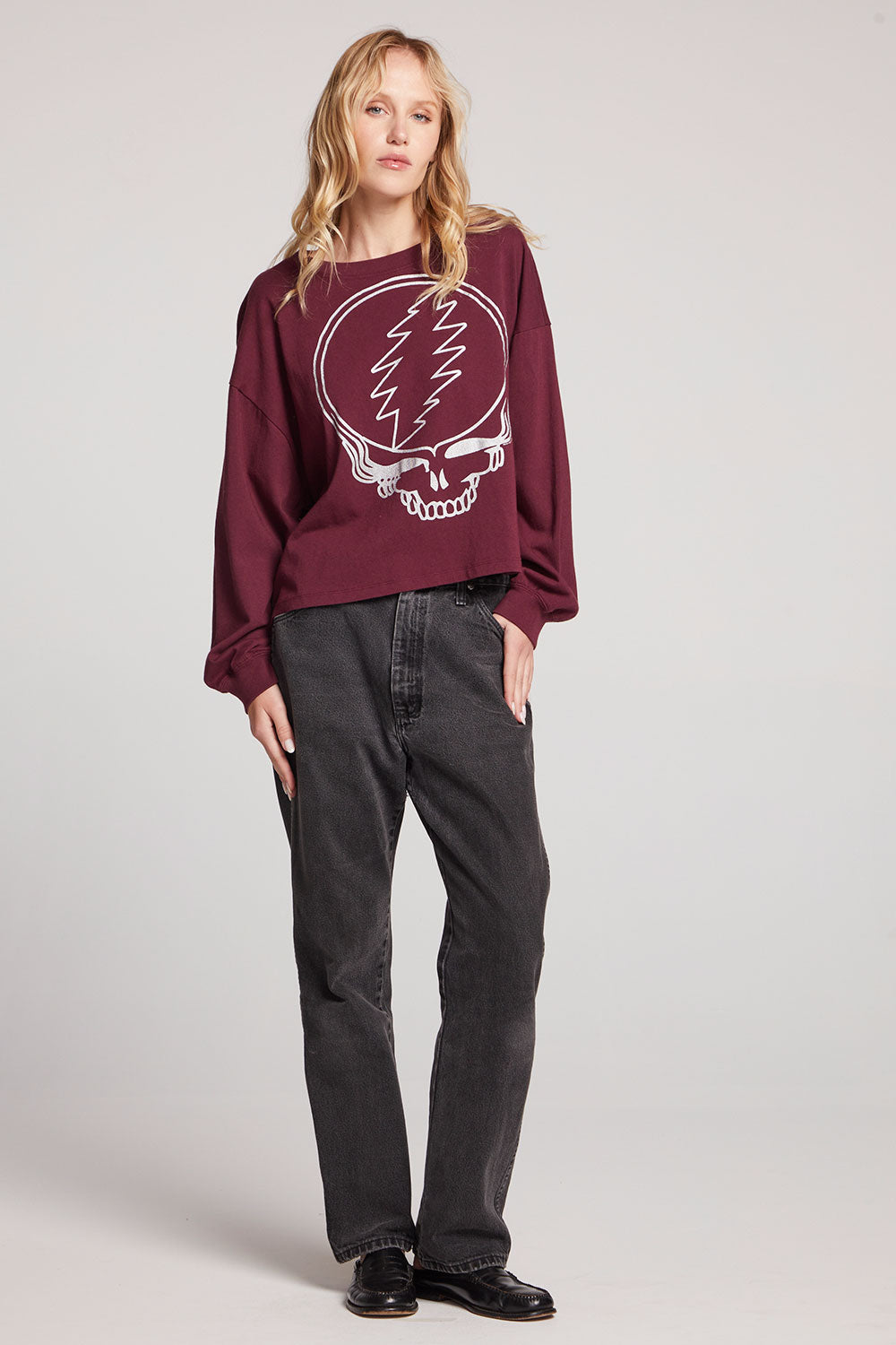 Grateful Dead Silver Stealie Long Sleeve Womens chaserbrand