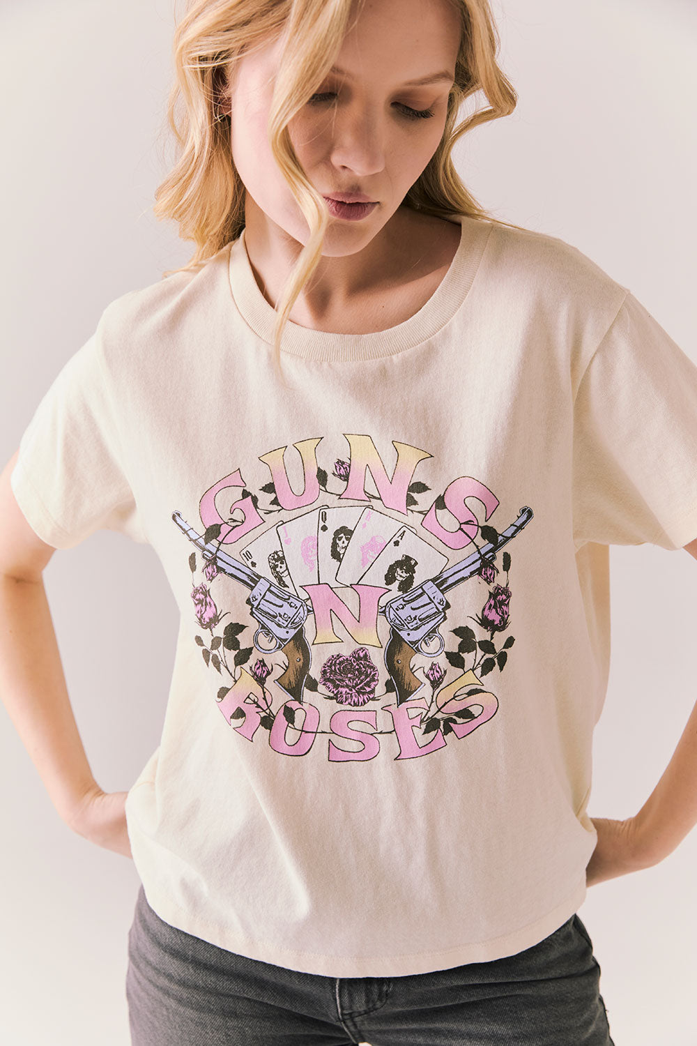 Guns n' Roses Band Cards Tee Womens chaserbrand