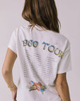 Back view of the Chaser Tom Petty 1980 Tour Tee in White highlighting the 1980 tour dates graphic across the back