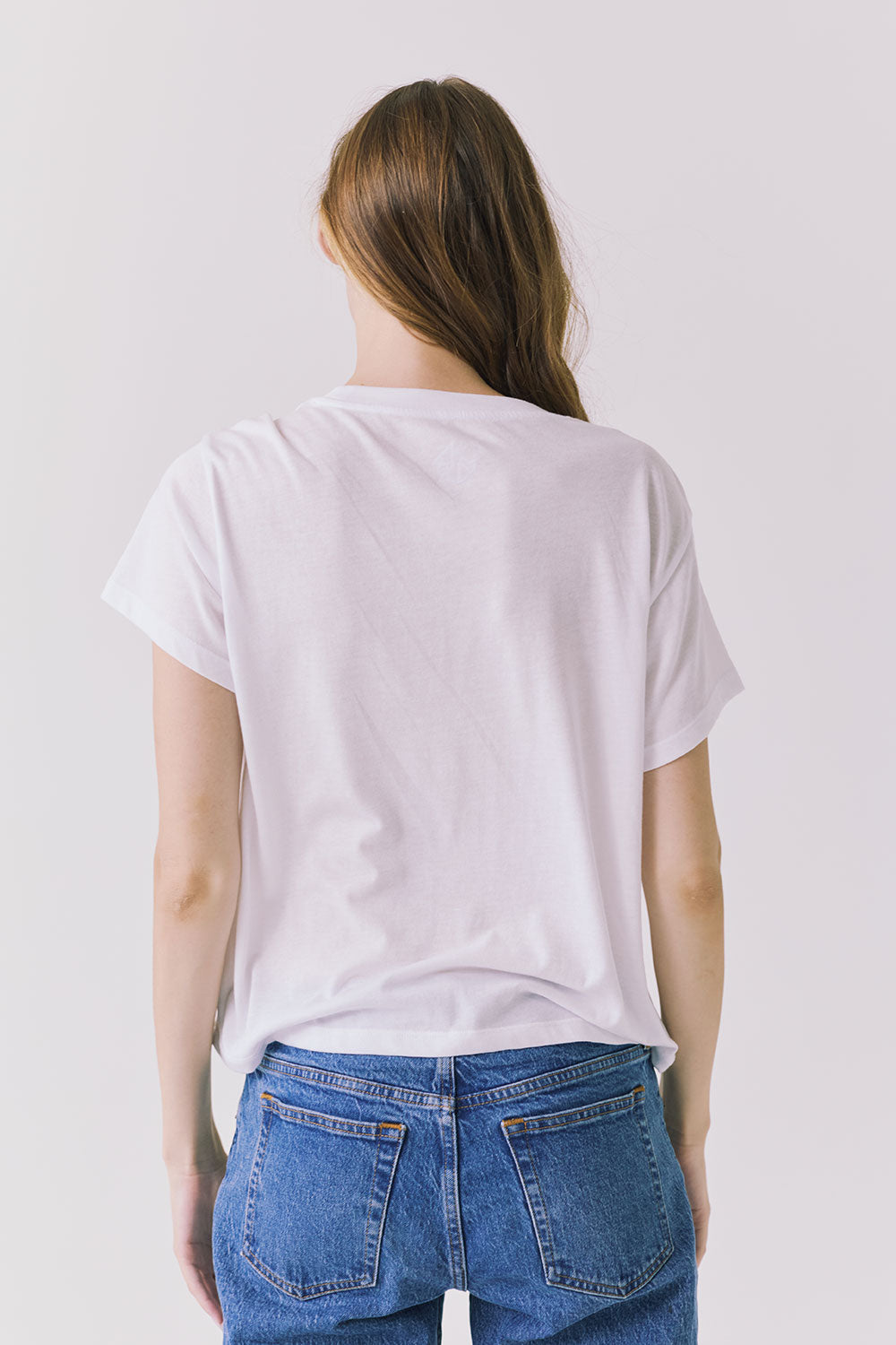 Back view of the Chaser Costa Del Sol Tee in White with a clean, minimal finish and relaxed everyday fit