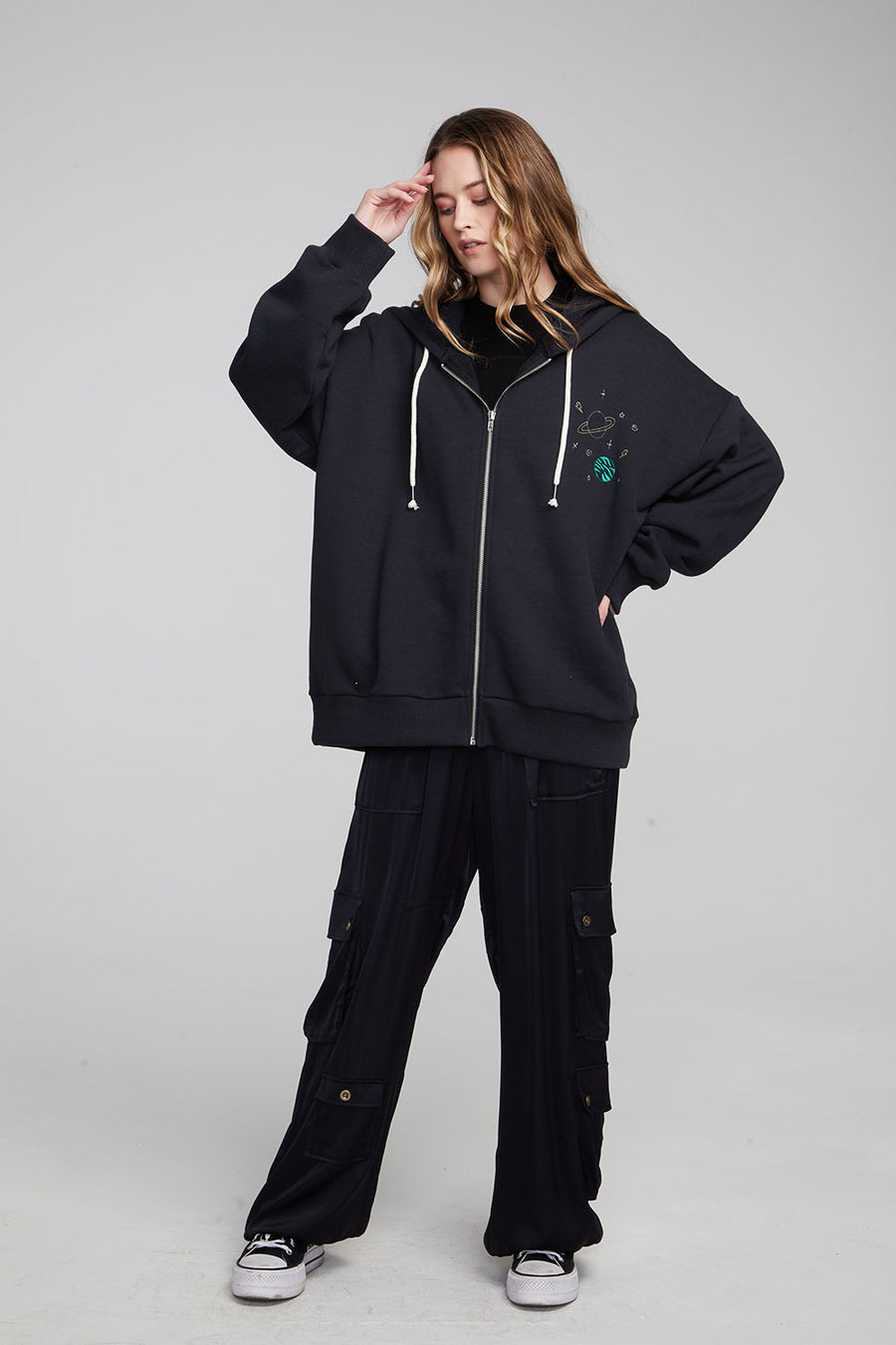 Space Embriodery Zip-up Hoodie WOMENS chaserbrand