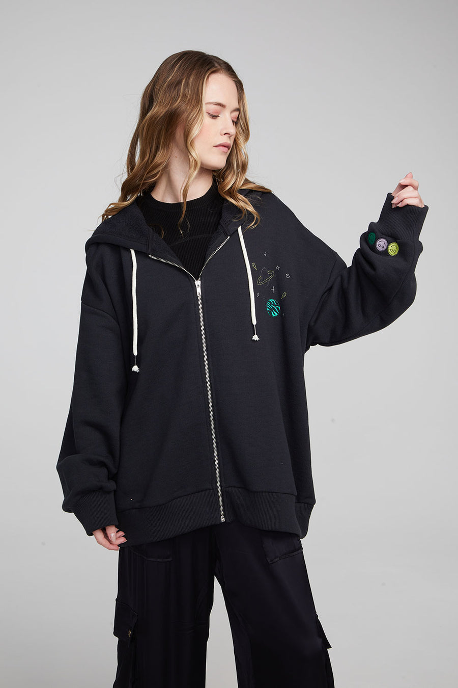 Space Embriodery Zip-up Hoodie WOMENS chaserbrand