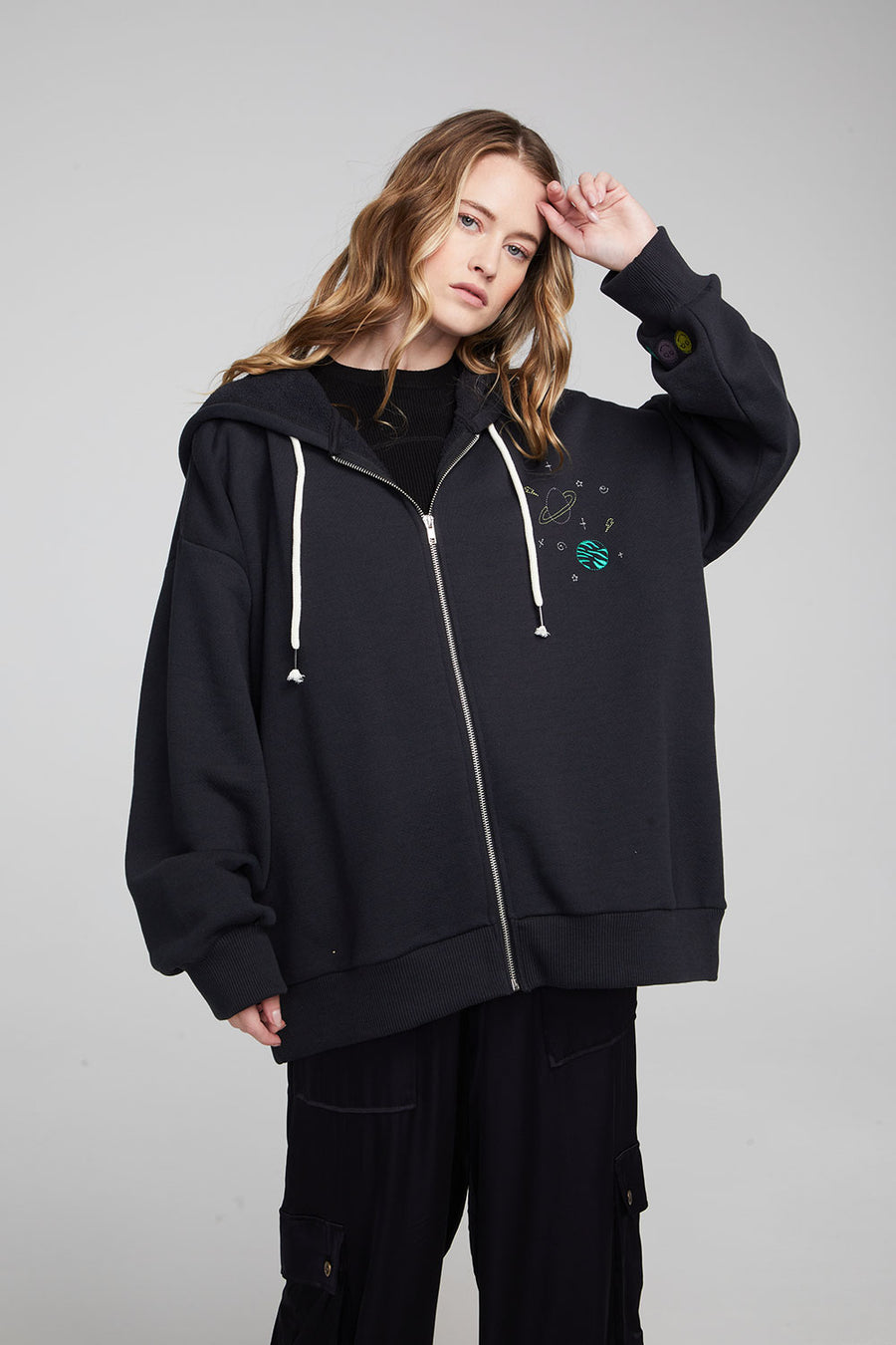 Space Embriodery Zip-up Hoodie WOMENS chaserbrand