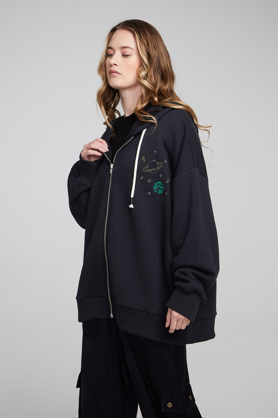 Space Embriodery Zip-up Hoodie WOMENS chaserbrand