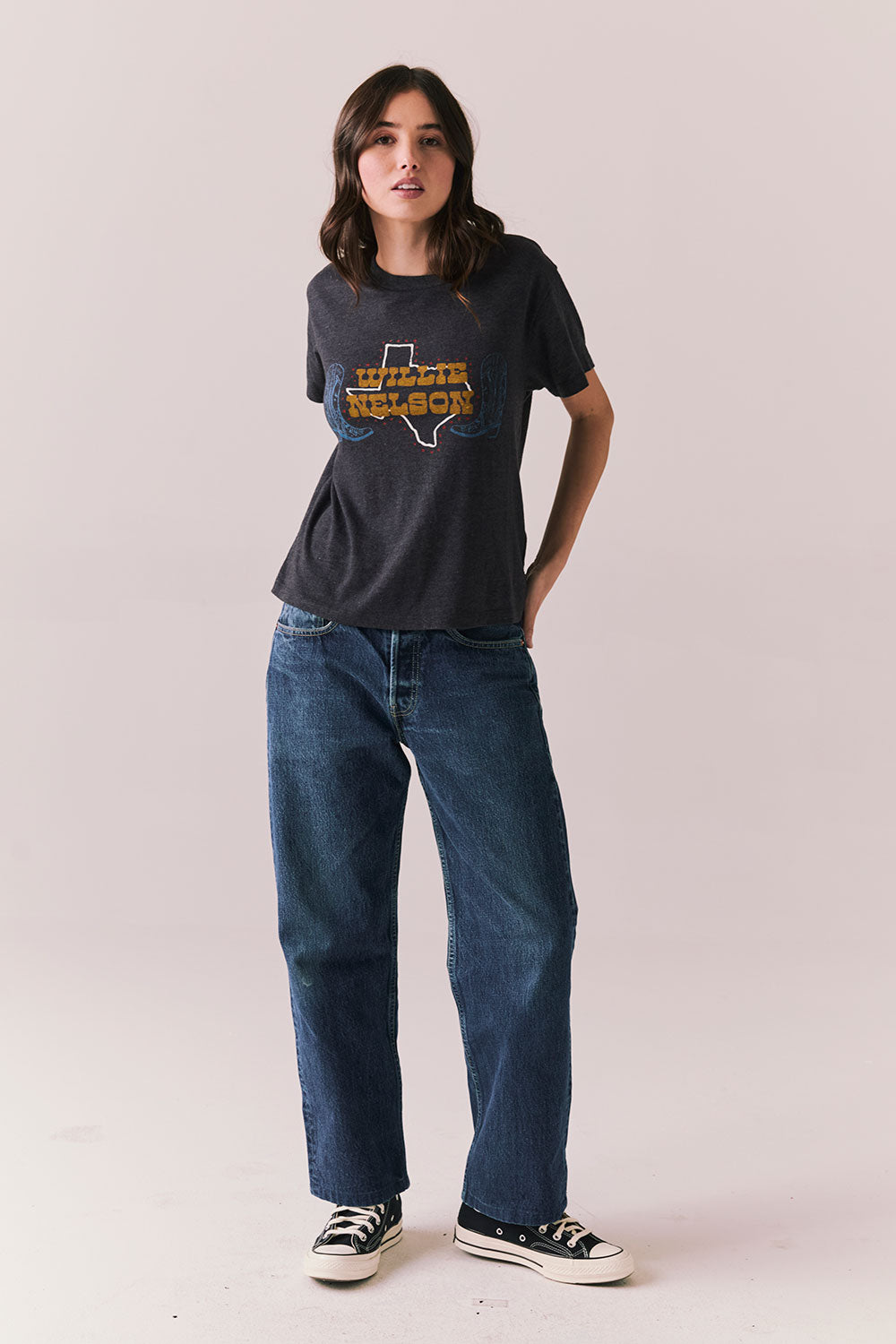 Willie Nelson Texas Boots Tee Womens chaserbrand