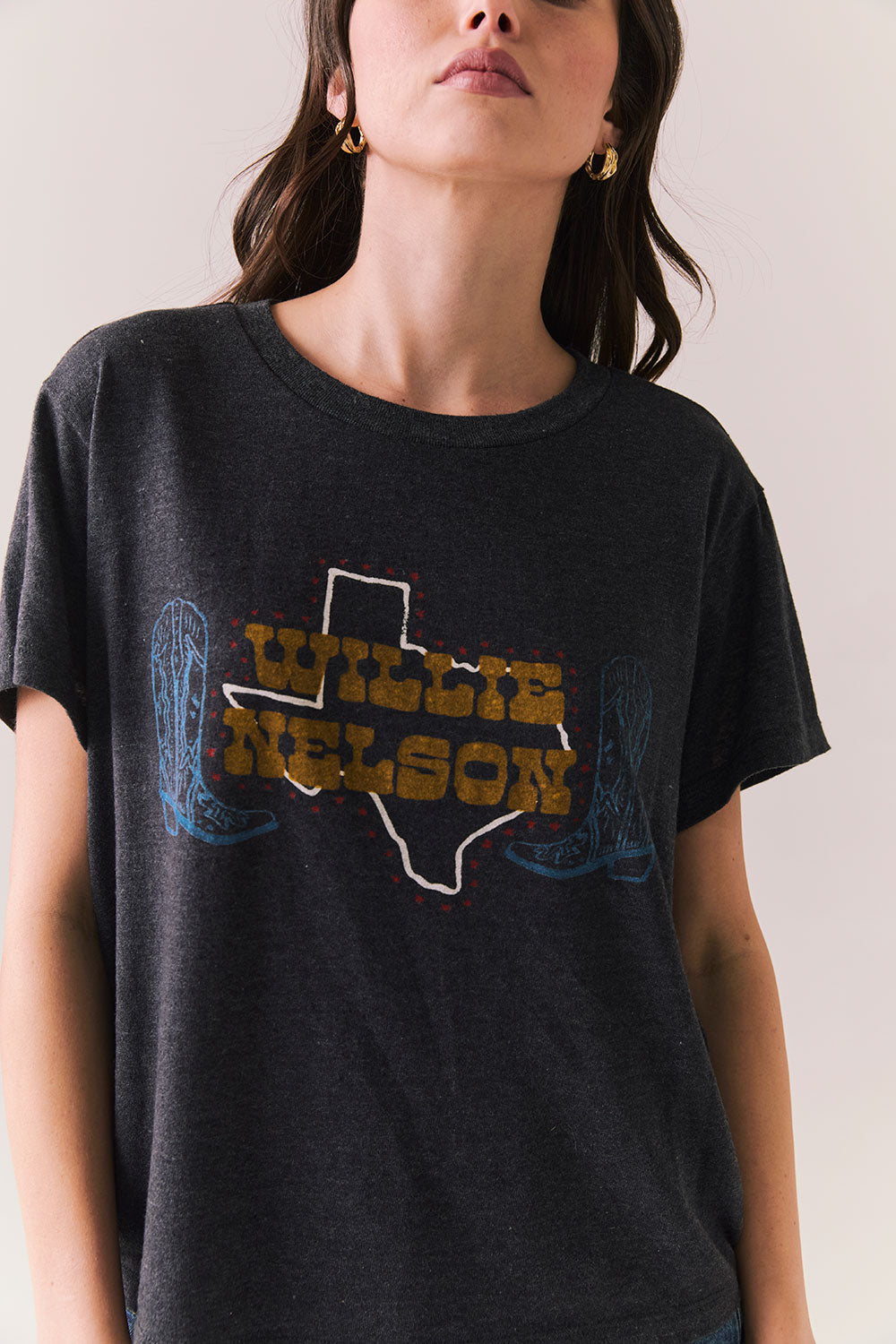 Willie Nelson Texas Boots Tee Womens chaserbrand