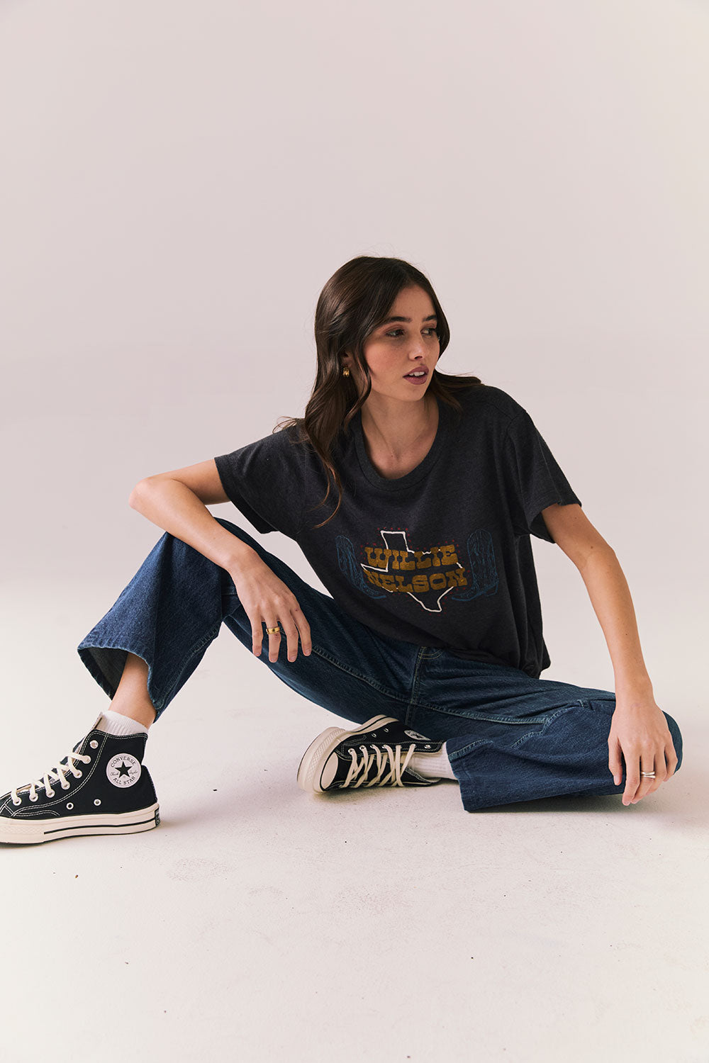 Willie Nelson Texas Boots Tee Womens chaserbrand