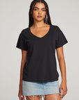 Everyday Essential Black V-neck Tee WOMENS chaserbrand