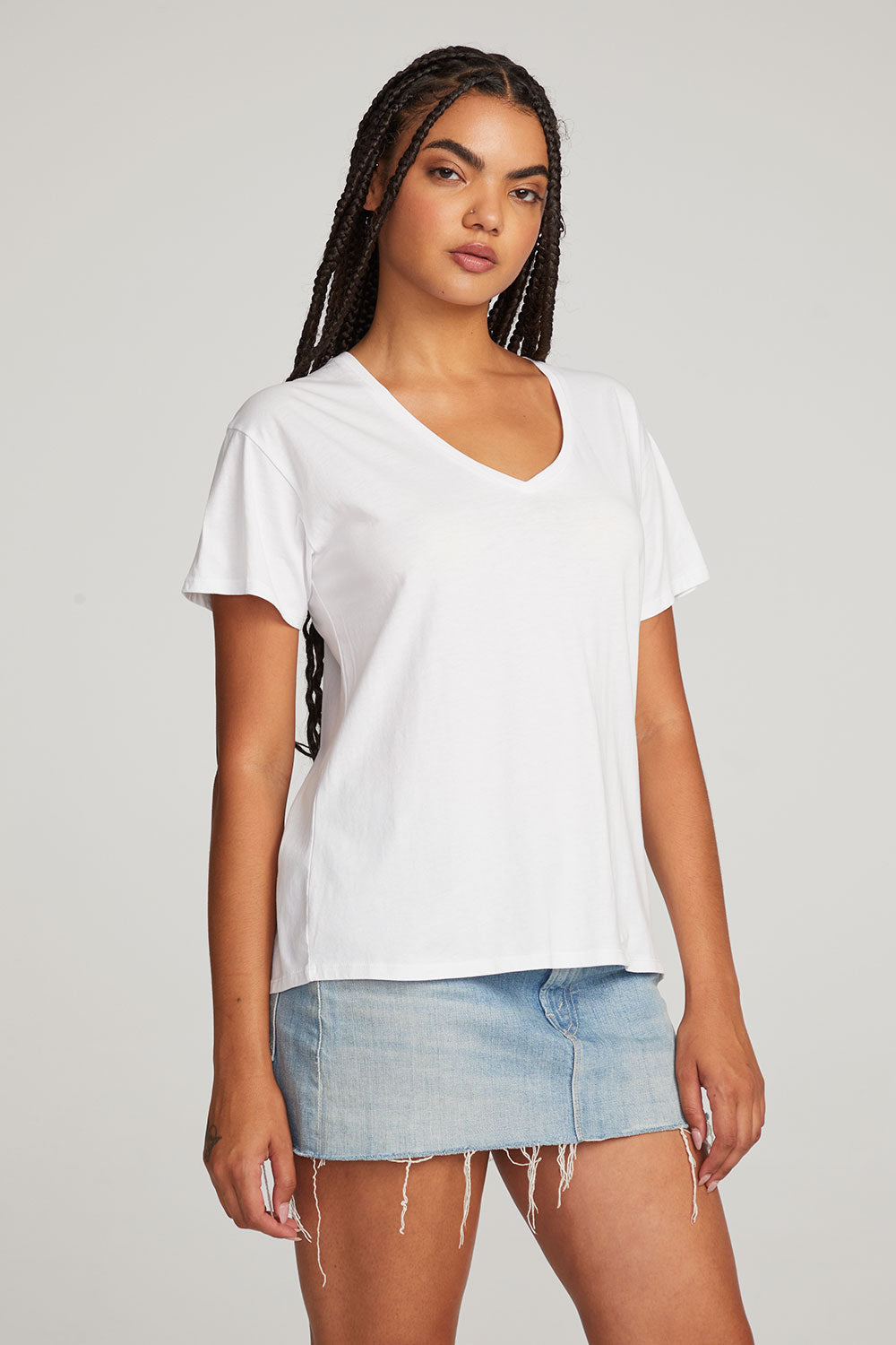 Everyday Essential White V-neck Tee WOMENS chaserbrand