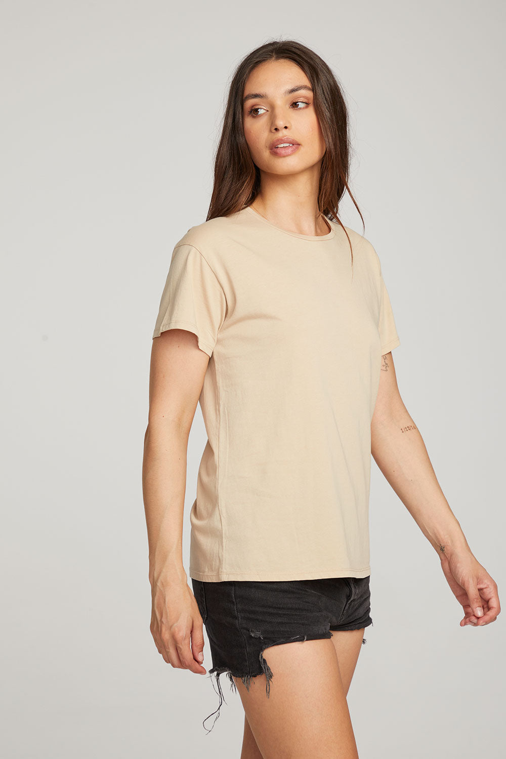 Everyday Essential Cappuccino Crew Neck Tee WOMENS chaserbrand