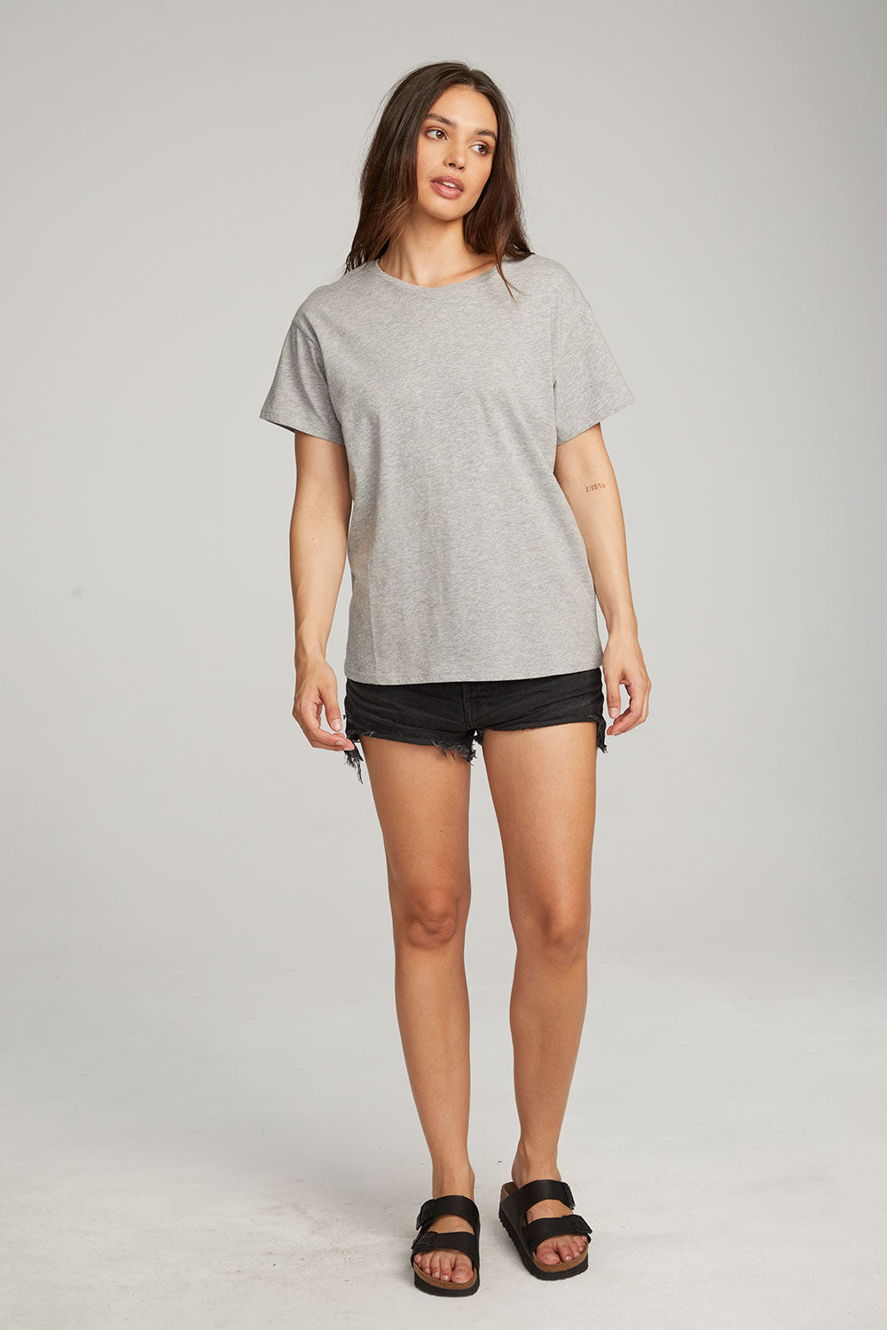 Everyday Essential Heather Grey Crew Neck Tee WOMENS chaserbrand