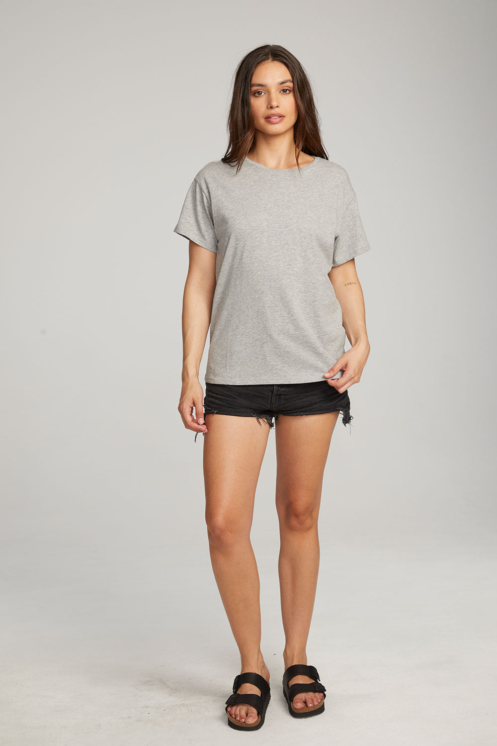 Everyday Essential Heather Grey Crew Neck Tee WOMENS chaserbrand