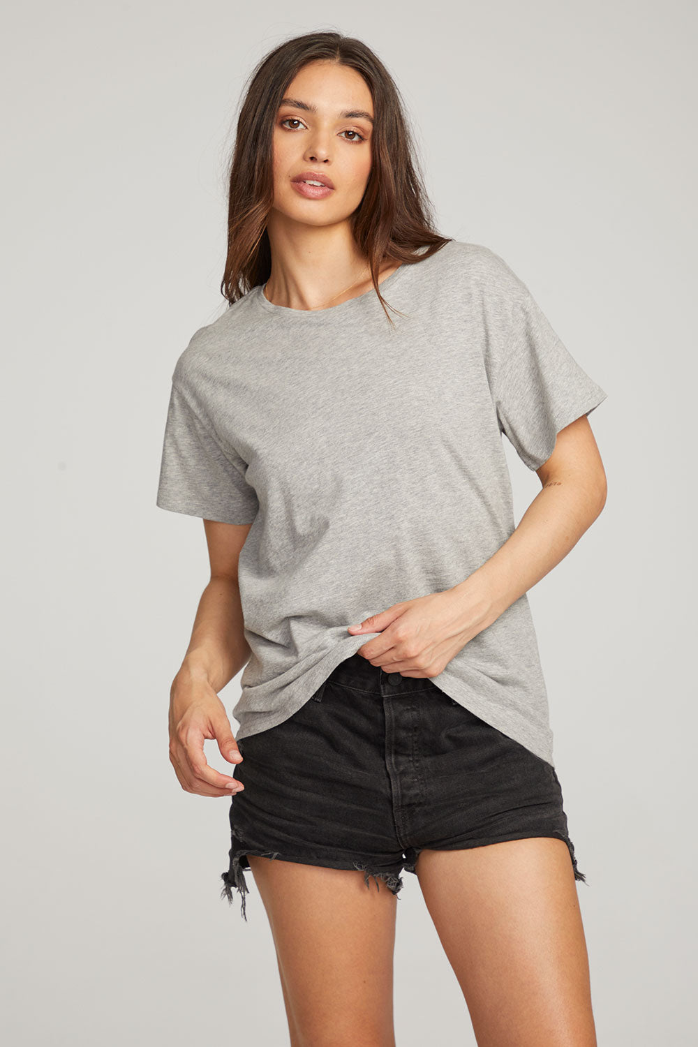 Everyday Essential Heather Grey Crew Neck Tee WOMENS chaserbrand