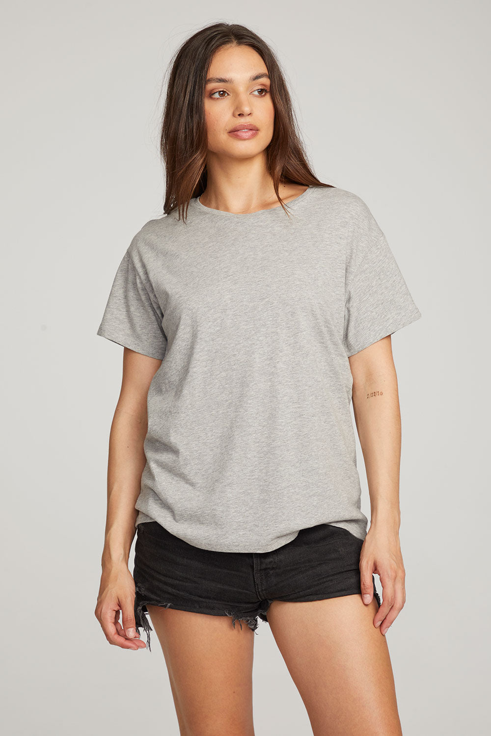 Everyday Essential Heather Grey Crew Neck Tee WOMENS chaserbrand