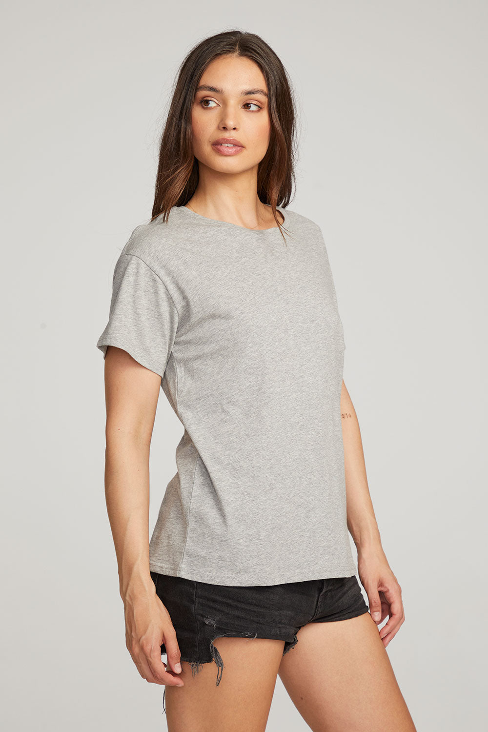 Everyday Essential Heather Grey Crew Neck Tee WOMENS chaserbrand