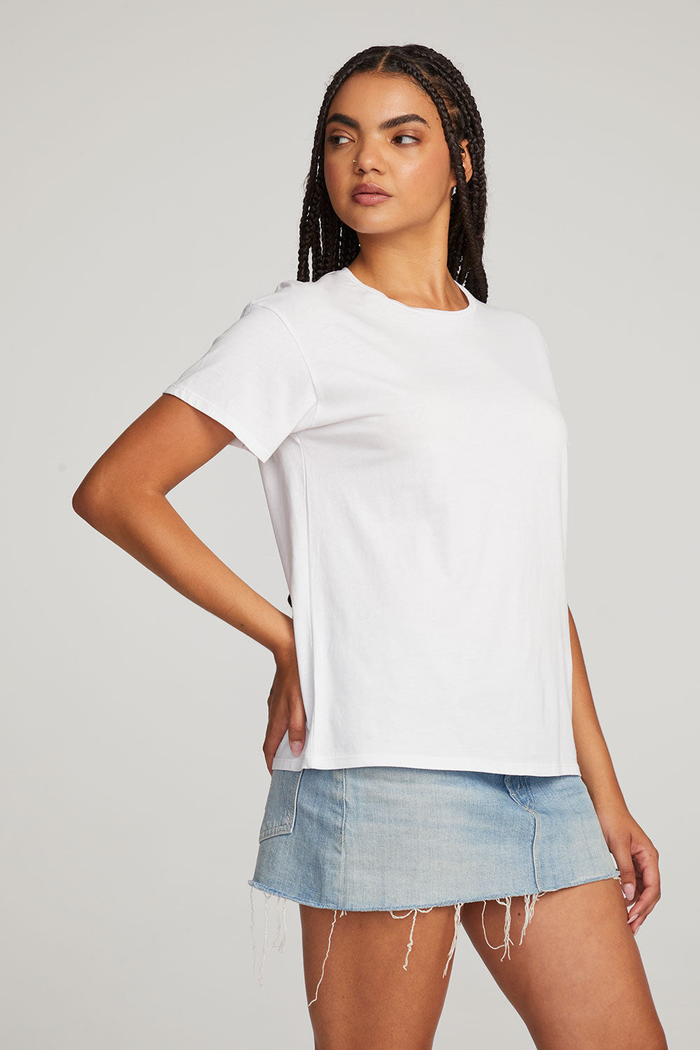 Everyday Essential White Crew Neck Tee WOMENS chaserbrand