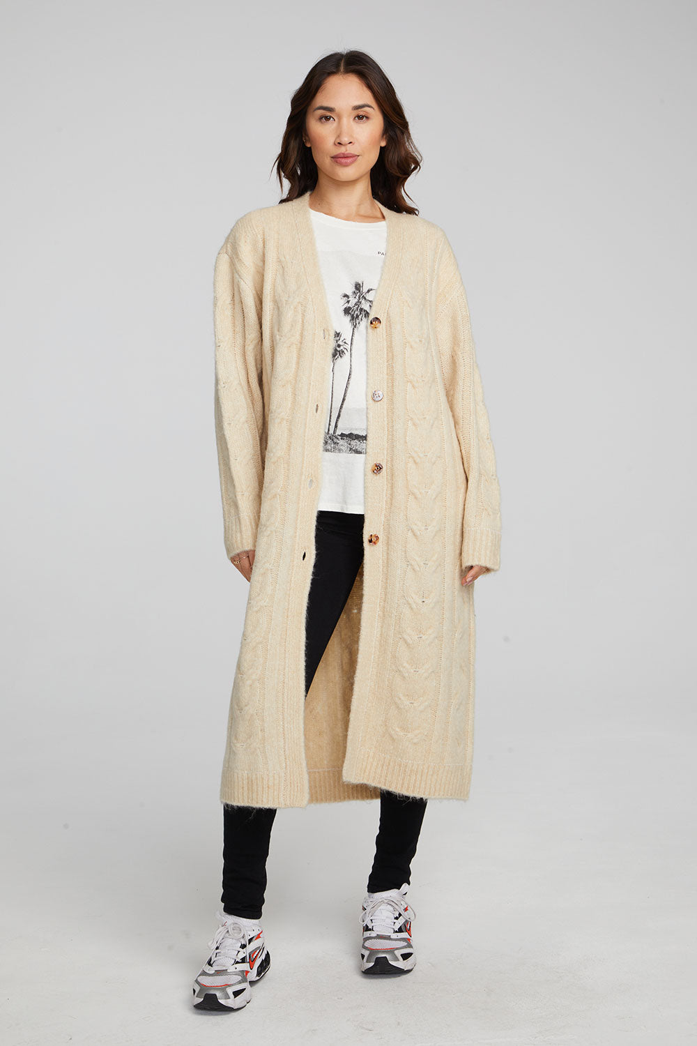 Bridge Macaroon Long Cardigan WOMENS chaserbrand