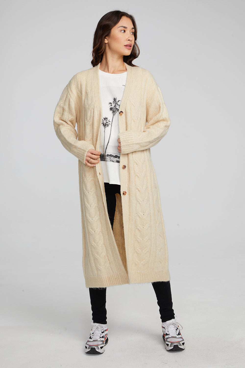 Bridge Macaroon Long Cardigan WOMENS chaserbrand
