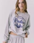 Chaser Ain’t My First Rodeo Long Sleeve in Heather Grey with rope graphic