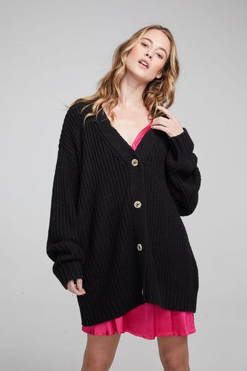 Vibe Shadow Black Cardigan WOMENS chaserbrand
