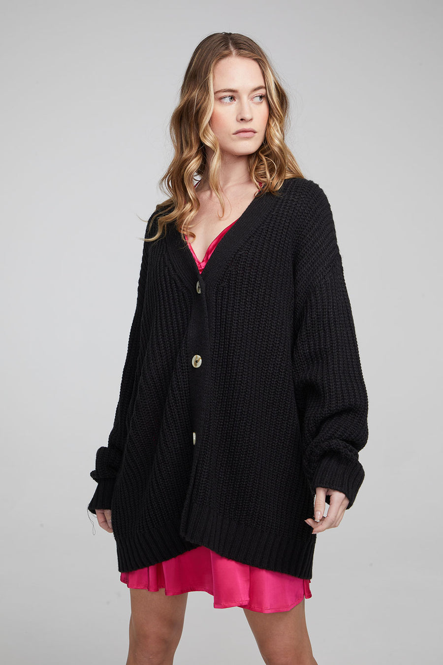 Vibe Shadow Black Cardigan WOMENS chaserbrand