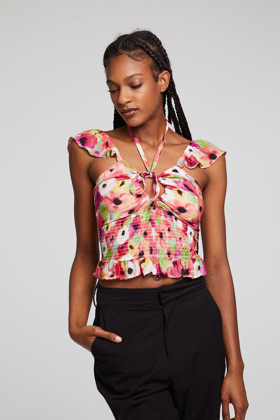 Zara one shoulder flower top Clearance