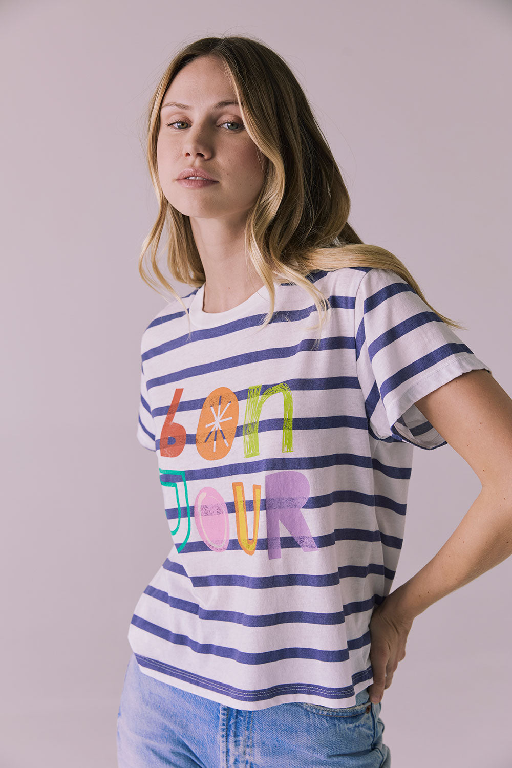 Happy Bonjour Tee Womens chaserbrand