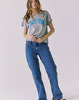 Full body view of the Chaser Home Run Tee in Heather Grey styled casually for an effortless everyday look