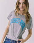 Chaser Home Run Tee in Heather Grey featuring a relaxed classic fit with bold varsity inspired Home Run graphic across the chest
