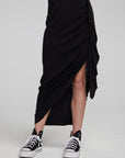 Lindsay Shadow Black Midi Skirt WOMENS chaserbrand