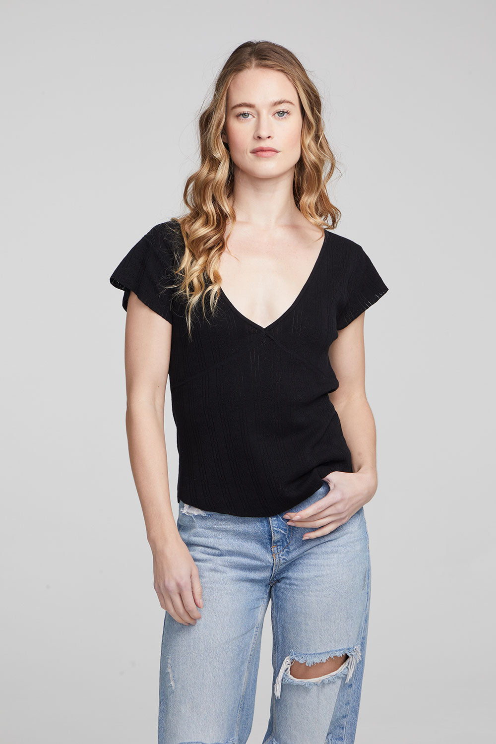 Page Shadow Star Black Tee WOMENS chaserbrand
