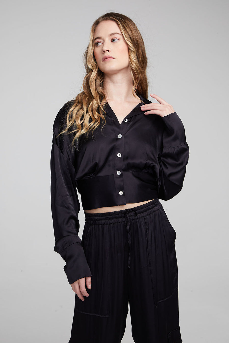 Agnes Shadow Black Blouse WOMENS chaserbrand
