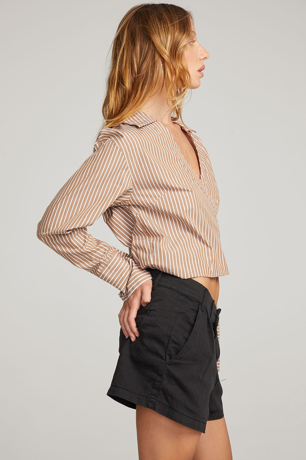 Haley Whiskey Stripe Blouse WOMENS chaserbrand