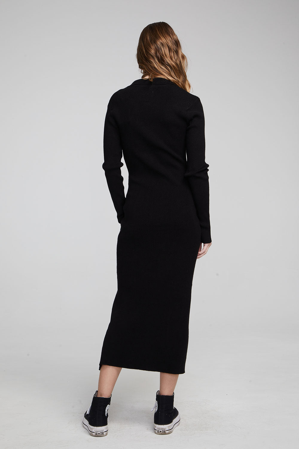 Palm Shadow Black Midi Dress WOMENS chaserbrand