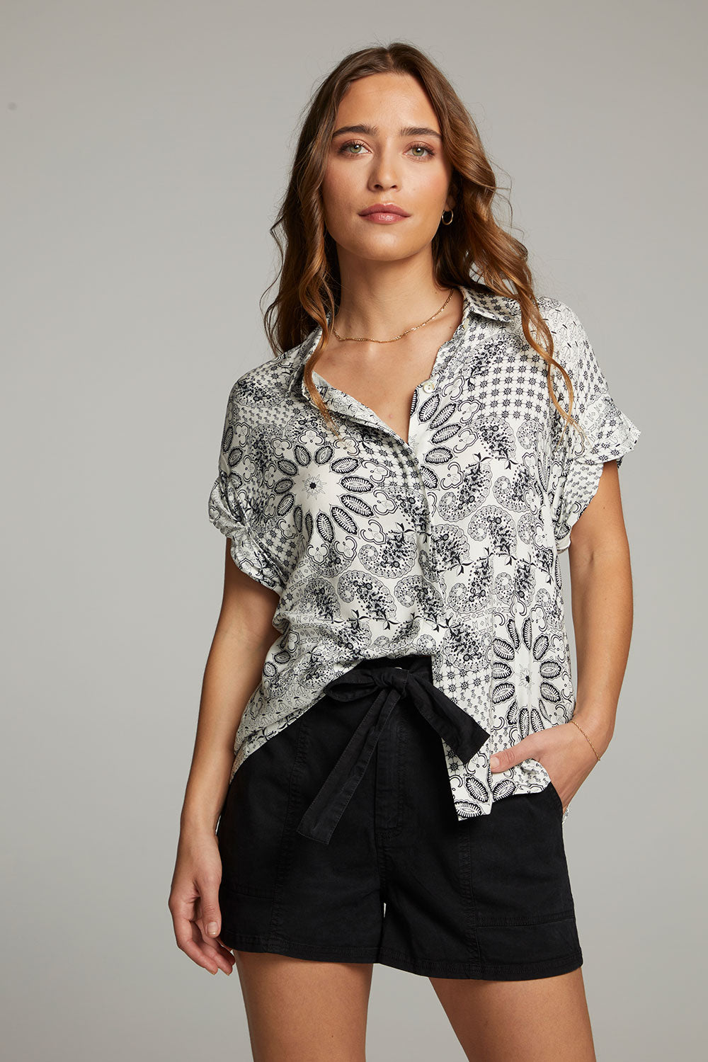 Rhythmm Paisley Bandana Button Down WOMENS chaserbrand