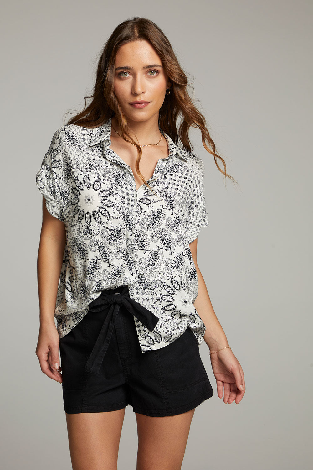 Rhythmm Paisley Bandana Button Down WOMENS chaserbrand
