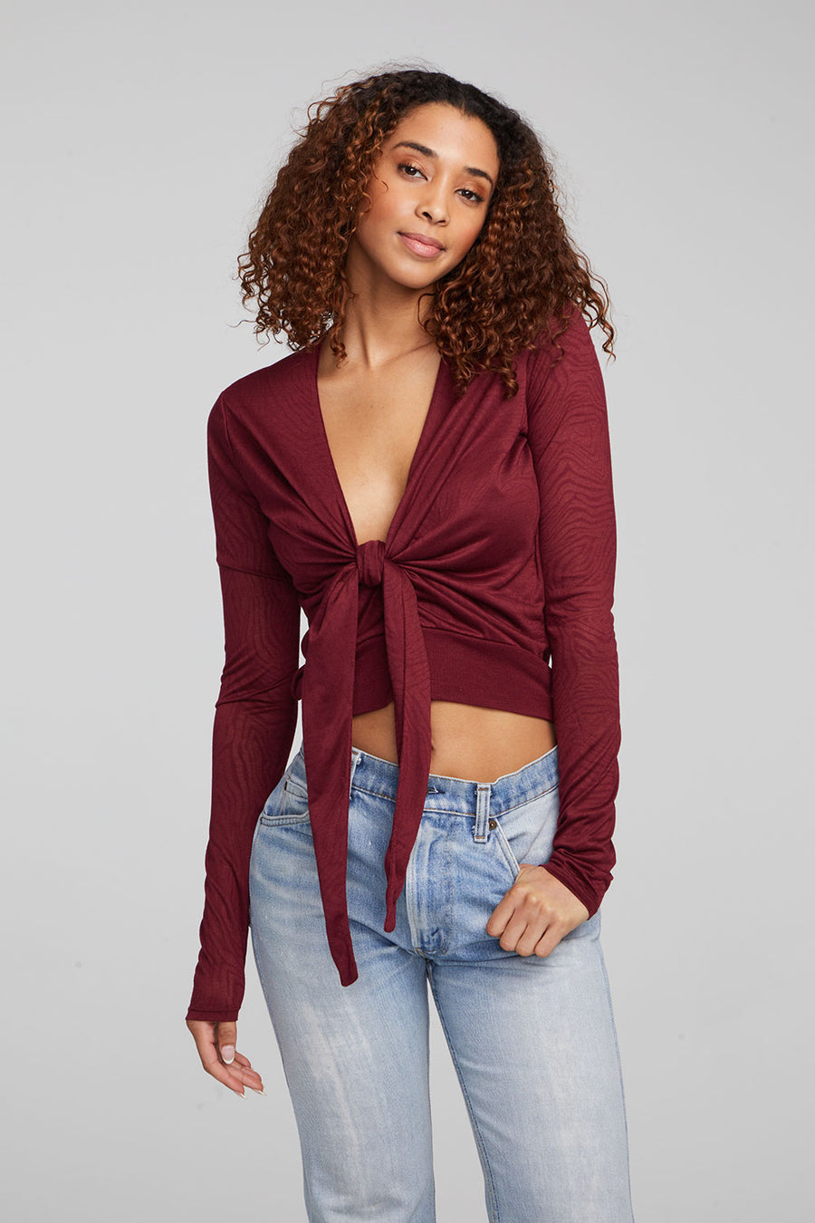 Jeni Wine Red Long Sleeve WOMENS chaserbrand