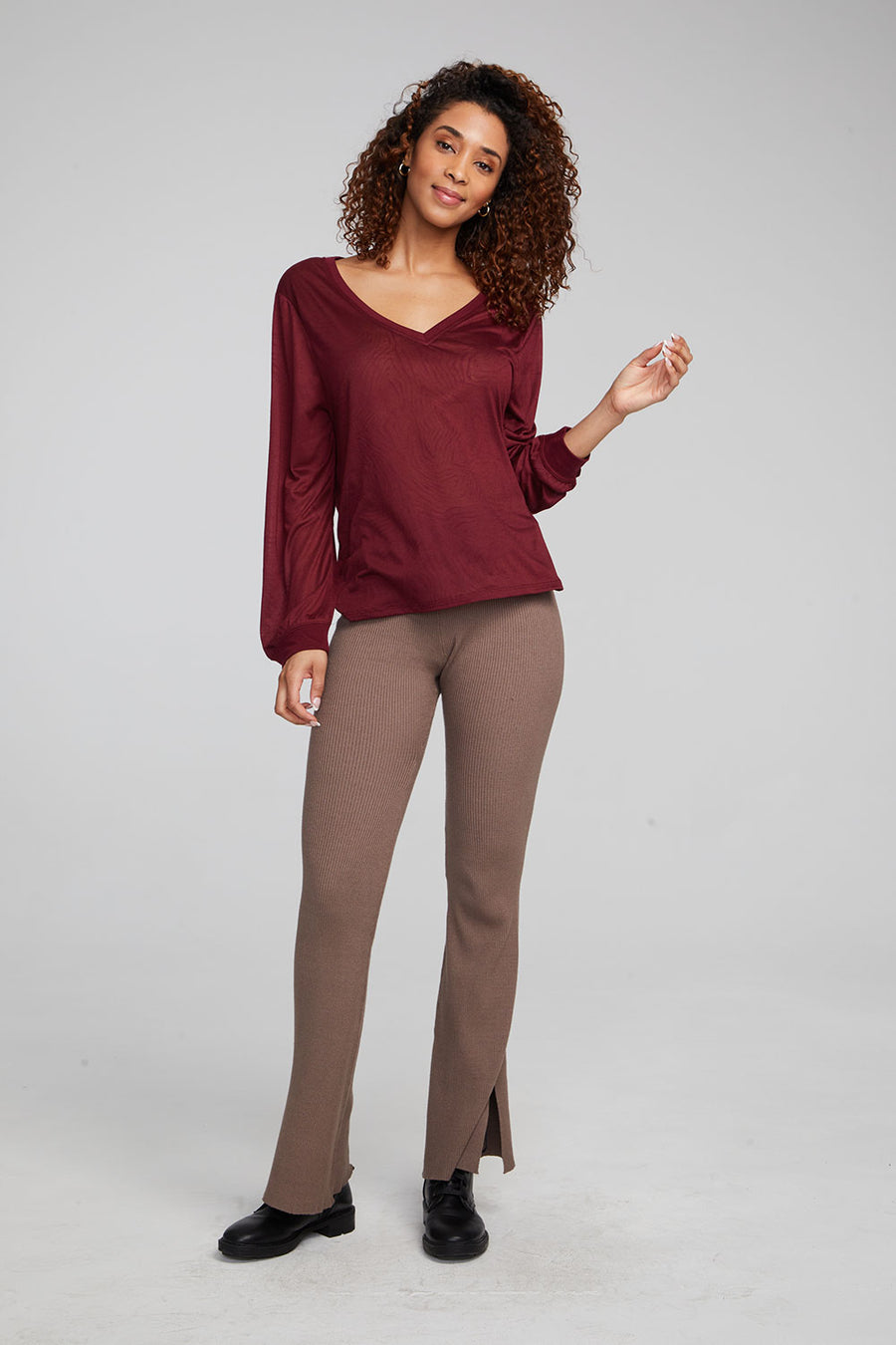 Kara Wine Red Long Sleeve WOMENS chaserbrand