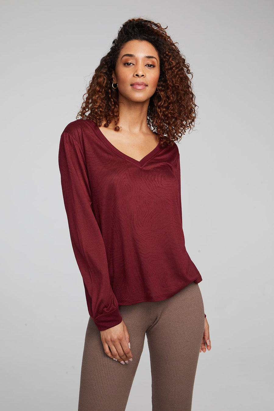 Kara Wine Red Long Sleeve WOMENS chaserbrand