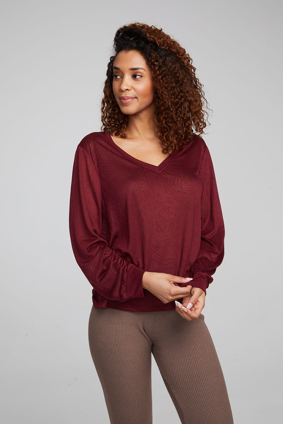 Kara Wine Red Long Sleeve WOMENS chaserbrand