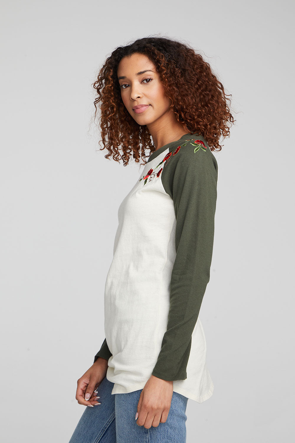 Poppy Embroidery Football Long Sleeve WOMENS chaserbrand