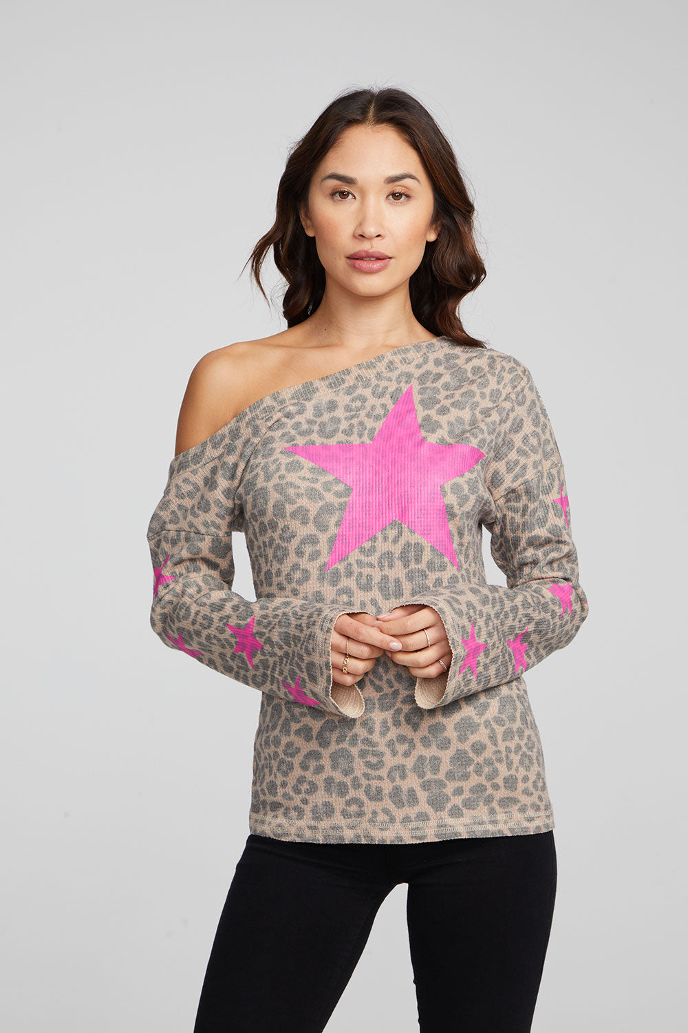 Leopard Star Long Sleeve WOMENS chaserbrand
