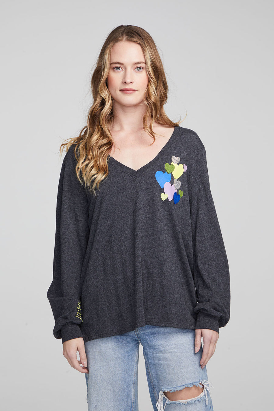 Love Hearts Vintage Jersey Long Sleeve WOMENS chaserbrand