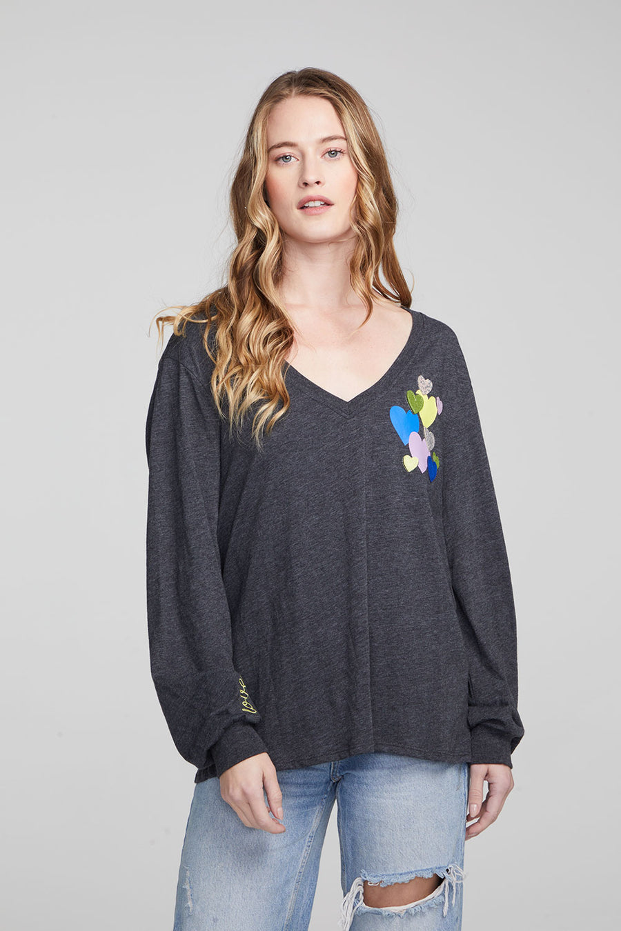 Love Hearts Vintage Jersey Long Sleeve WOMENS chaserbrand